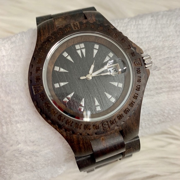 Espresso-Colored Wood Watch - Picture 2 of 4
